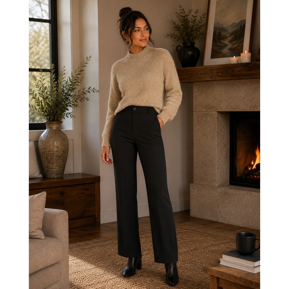 Betabrand Yoga Dress Pants Women Small Black Ponte Workwear Office Professional